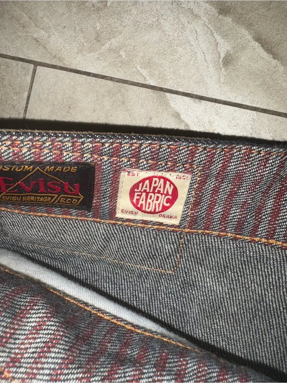 Evisu Dark Indigo Denim Shorts with Signature Back Pocket Stitch